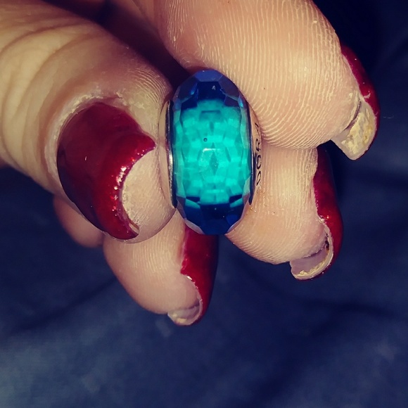 Pandora Lake blue murano glass bead. - Picture 3 of 5